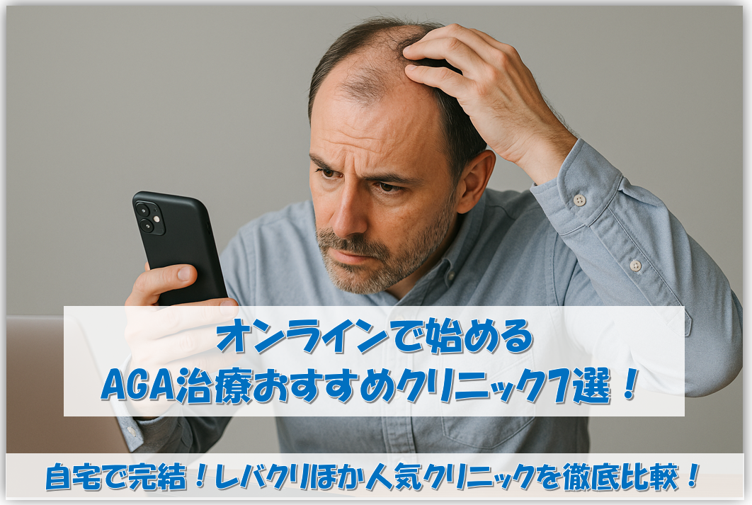 オンラインで始めるAGA治療おすすめクリニック7選！自宅で完結！レバクリほか人気クリニックを徹底比較！