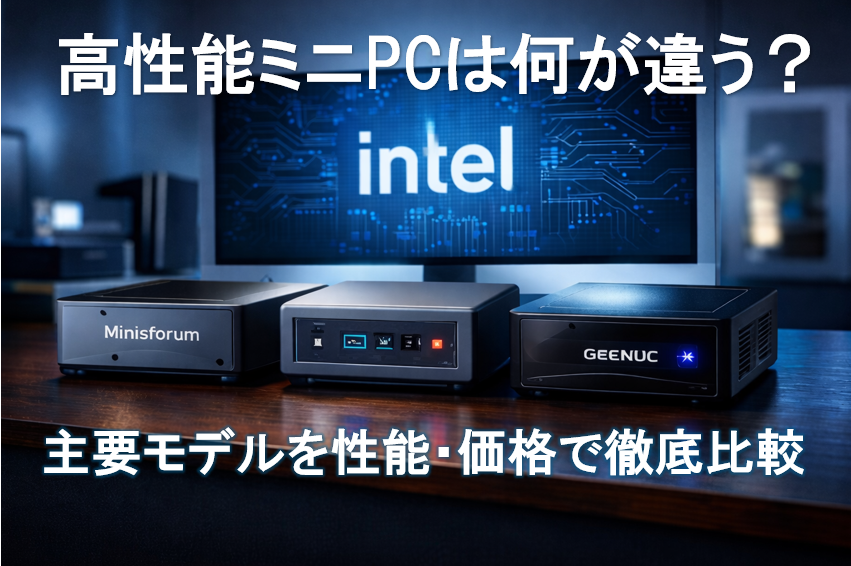 高性能ミニPCは何が違う？主要モデルを性能・価格で徹底比較