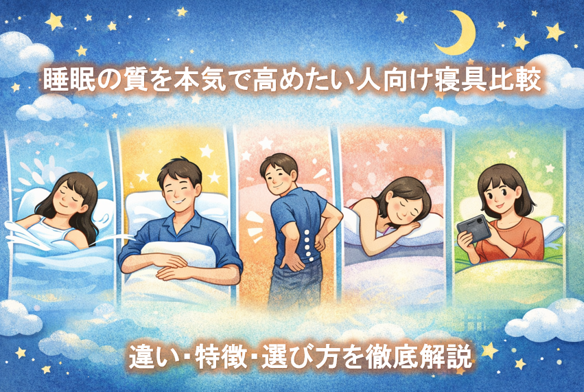 睡眠の質を本気で高めたい人向け寝具比較｜違い・特徴・選び方を徹底解説